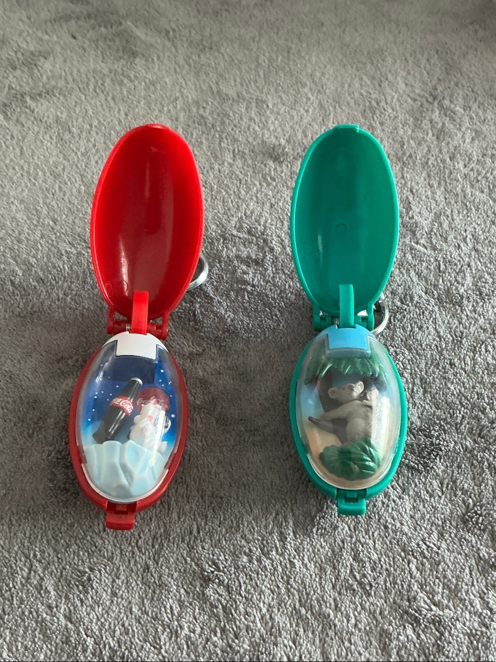 Set of 2 vintage TAKARA Coca-Cola & Koala Keychain